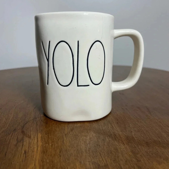 Rae Dunn YOLO Mug M Stamped - Picture 1 of 6